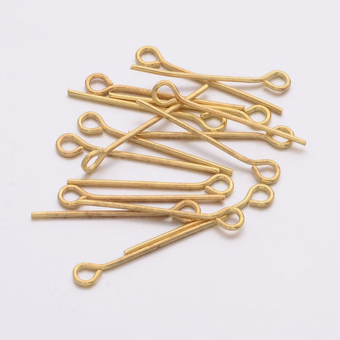 Iron Eye Pin Golden Color 20X0.7mm 100pcs